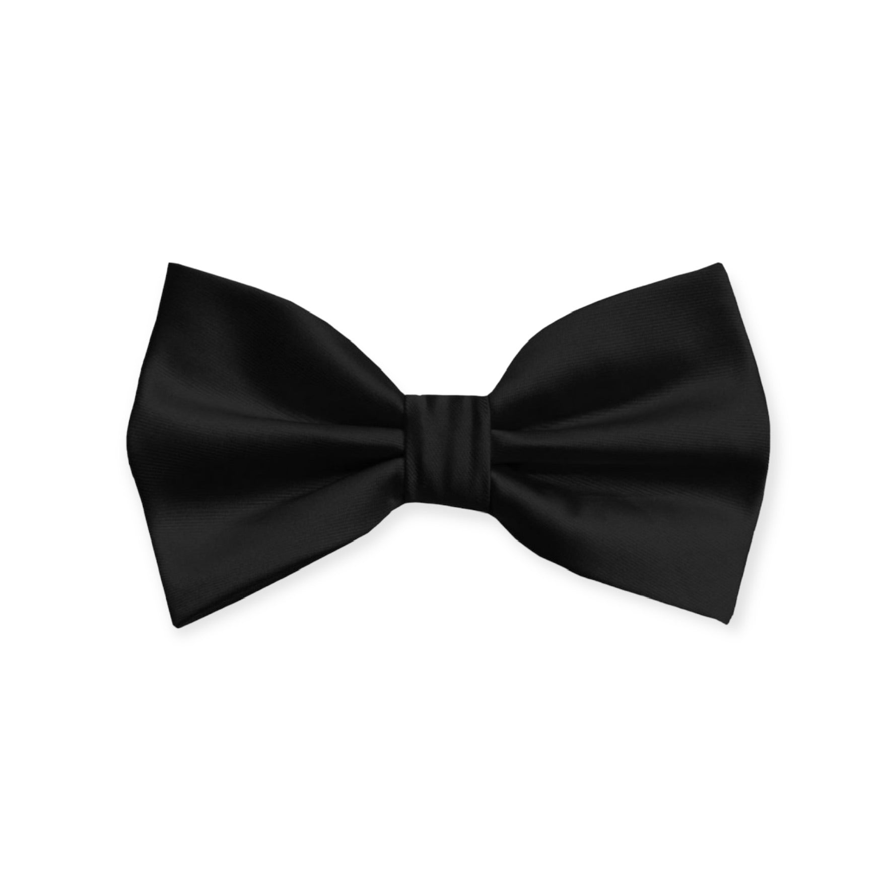 Solid Black Bow Tie and Hanky